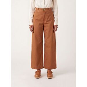 Chloe Women Chloe High-Waisted Wide-Leg Cotton Trousers With Slant Pockets